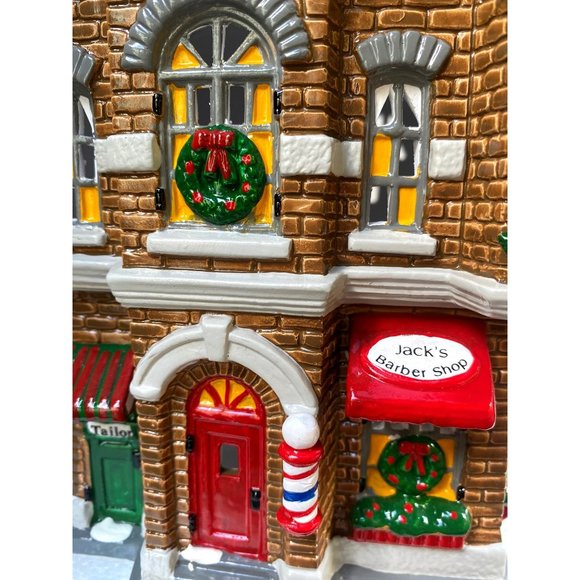 Department 56 Christmas Village Snow Village Jack's Corner Barber Shop - Picture 6 of 10